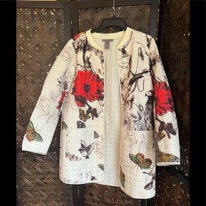 Sharon Young light quilted 3/4 zip up topper.